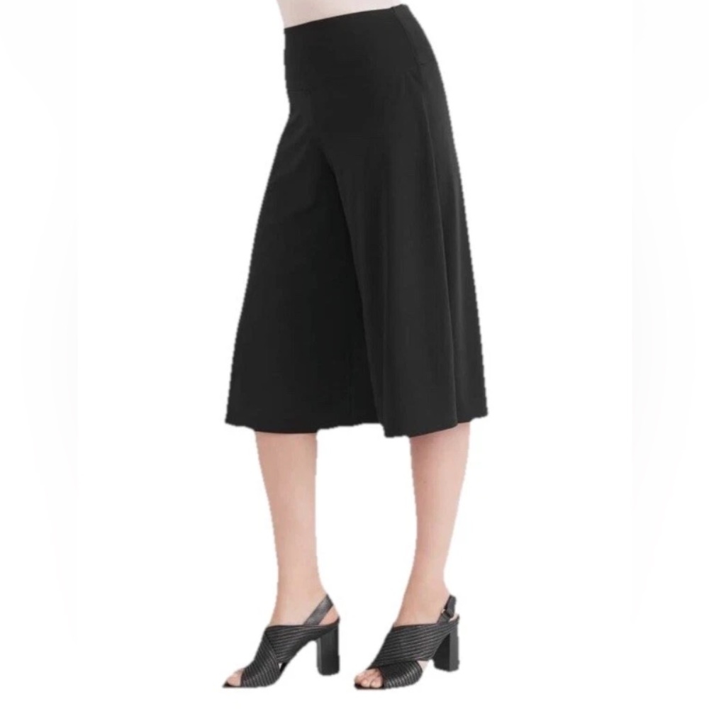 Ruby Ribbon Split Skirt Black Size XL  Elastic Waist Lined